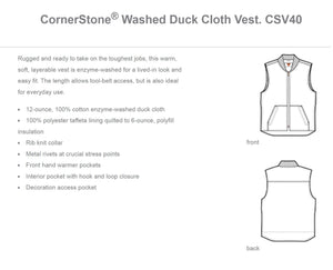 Tactical CornerStone® Washed Duck Cloth Vest