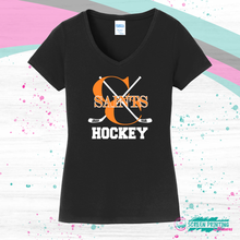 Load image into Gallery viewer, Churchville Chili Varsity Hockey Ladies V-Neck T-Shirt  - Store # 4162