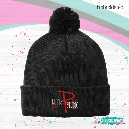 Little Red Dance Studio Pom Beanie (embroidered) Store #4365