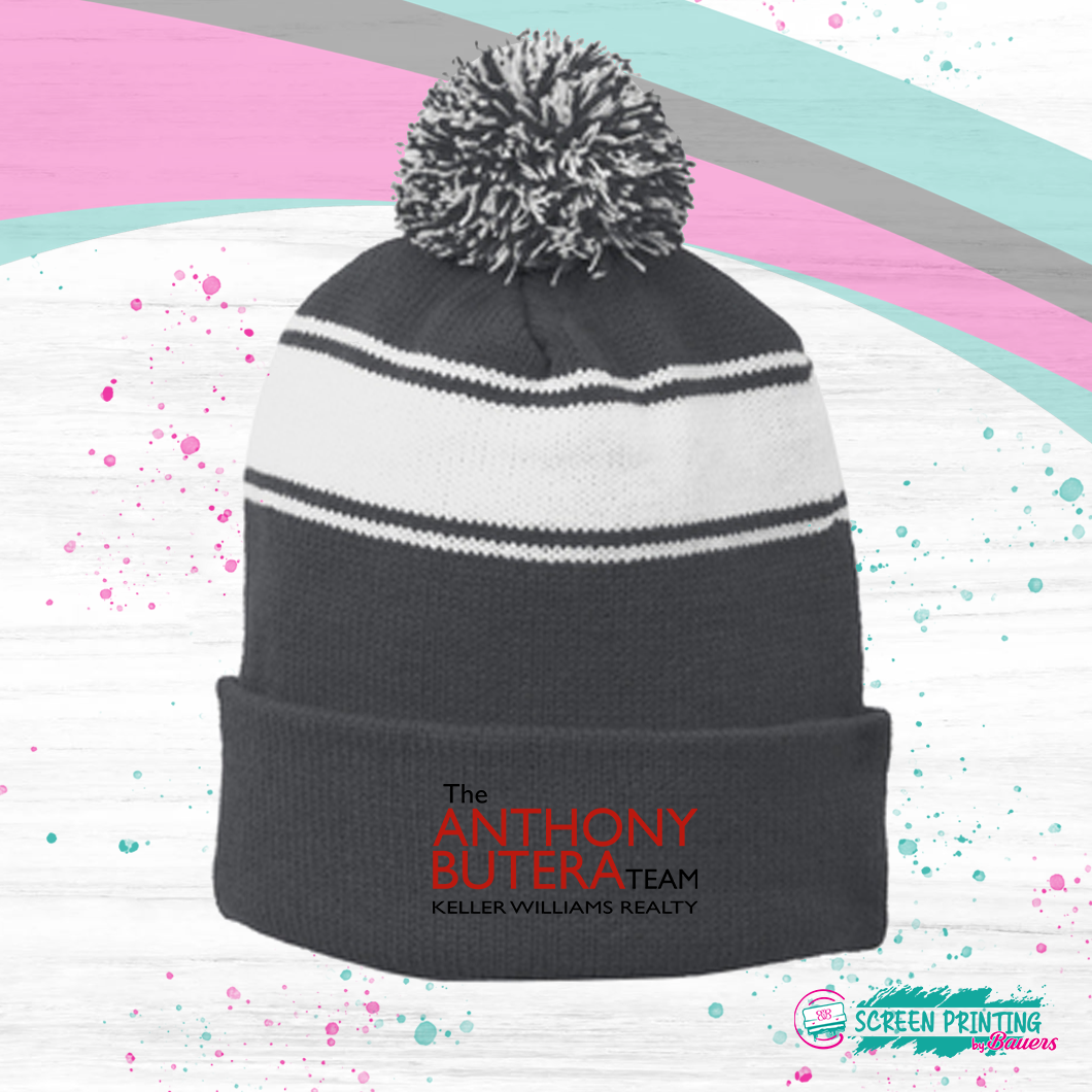 Anthony Butera Team Embroidered Winter Hat with Pom (multiple options)