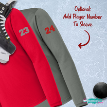 Load image into Gallery viewer, Canandaigua Hockey LADIES Hooded Raglan Sweater