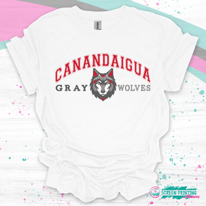Canandaigua Gray Wolves Arched Design (multiple styles)