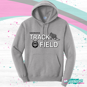 Gray Canandaigua Track Hoodie (black/white design- 100)