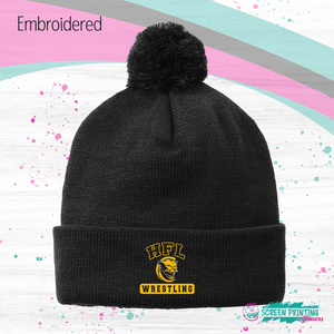 HFL Wrestling Embroidered pom Beanie (Store #9024)