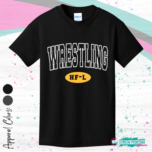 HFL Wrestling Tshirt (Youth & Adult) (Multiple colors) (Store #9024)