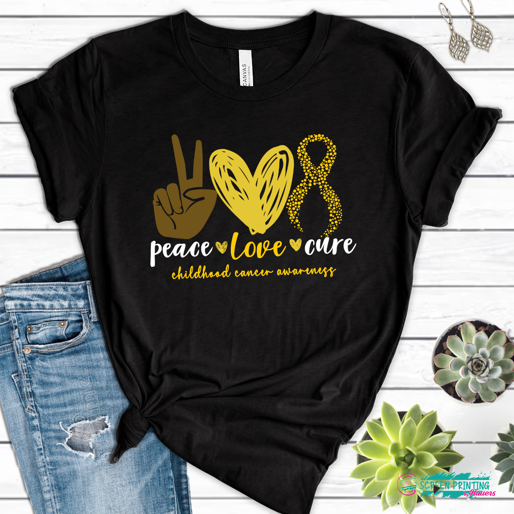 Peace Love Cure T-shirt (version 2)