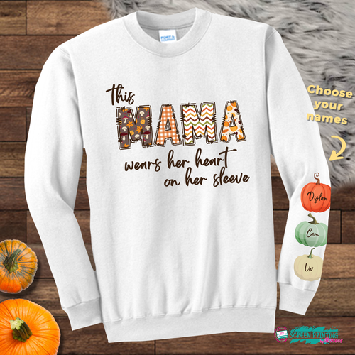 Fall - This MAMA wears her heart on her sleeve (up to 4 pumpkins)