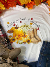 Load image into Gallery viewer, Just a girl who loves fall apparel