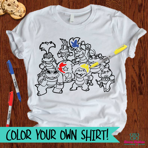 Mario cart coloring shirt