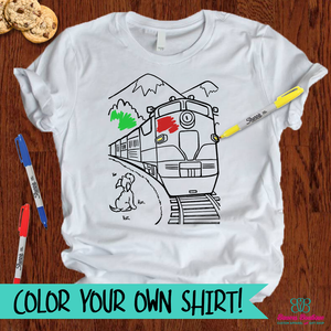 Train coloring shirt