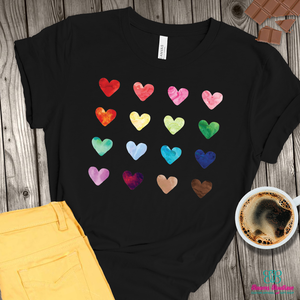 Copy of Watercolor hearts apparel CS