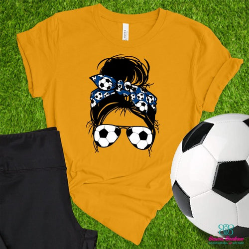 Soccer messy bun lady apparel