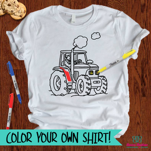 Tractor coloring shirt