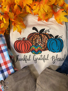 Pumpkins thankful grateful blessed apparel