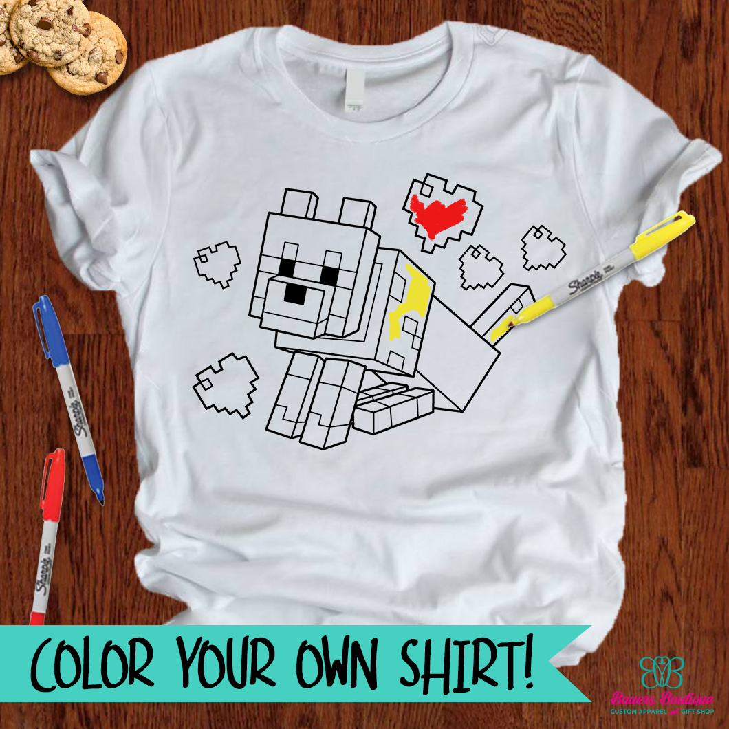 Minecraft Coloring Shirt