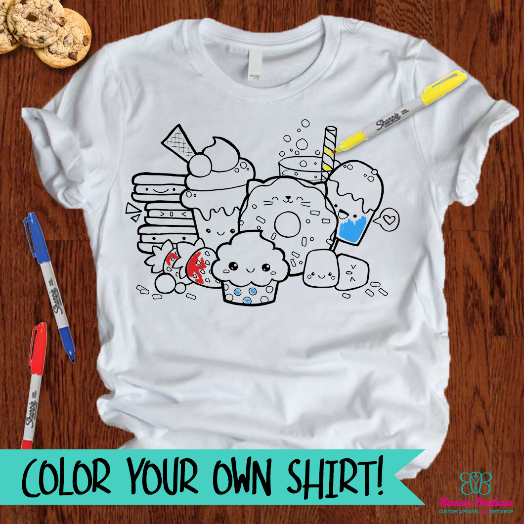 Dessert & sweets coloring shirt