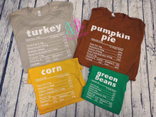 Load image into Gallery viewer, Thanksgiving food apparel