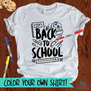 Back To School Coloring Shirt